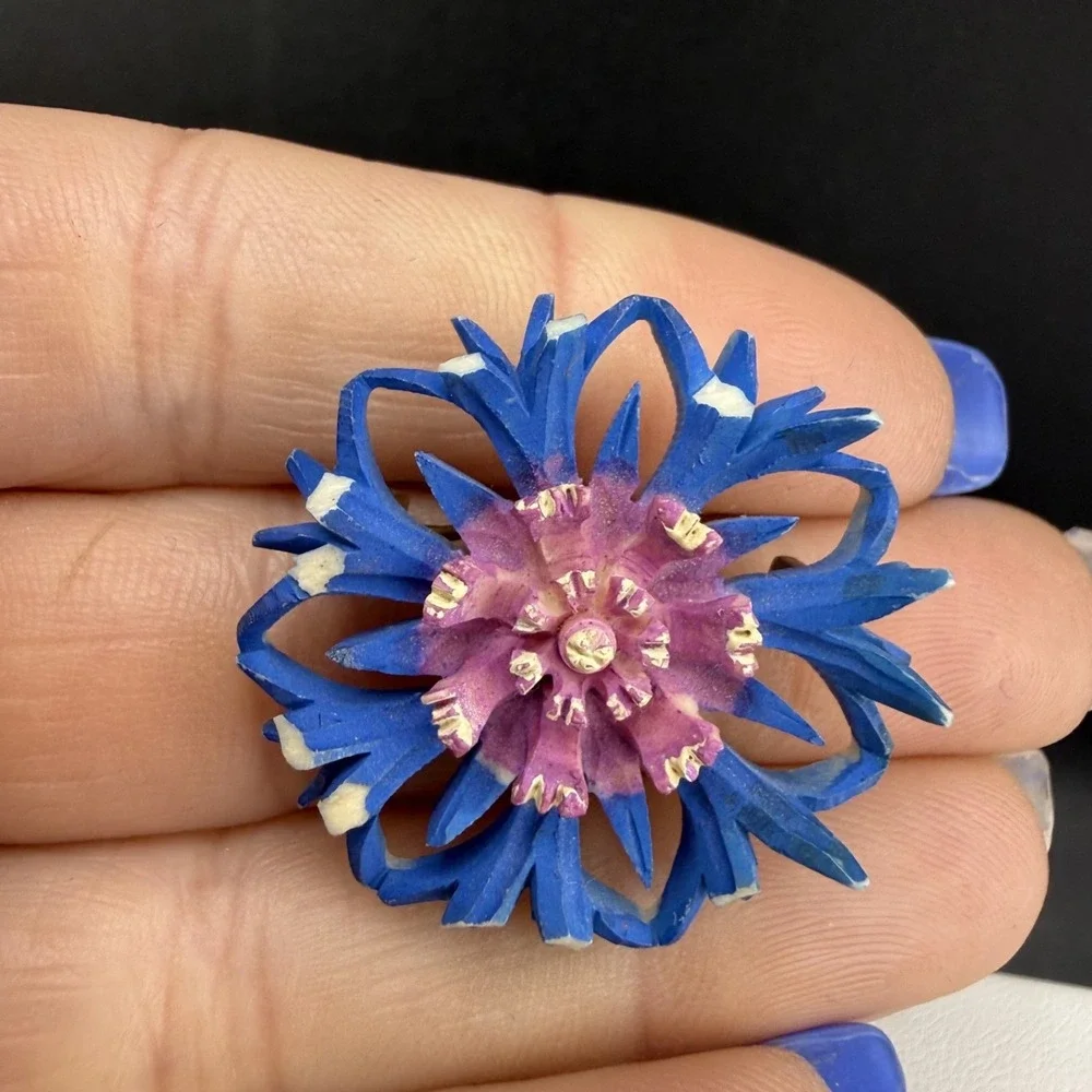 Vintage Celluloid Brooch‎ Flower